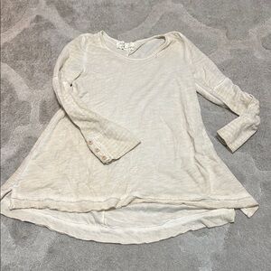 Vintage Havana Cream Asymmetrical 3/4 Sleeve Tunic